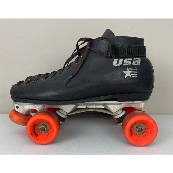 VTG Riedell USA Quad leather speed roller skates Vanguard wheels Invader plate 9 - Picture 2 of 7